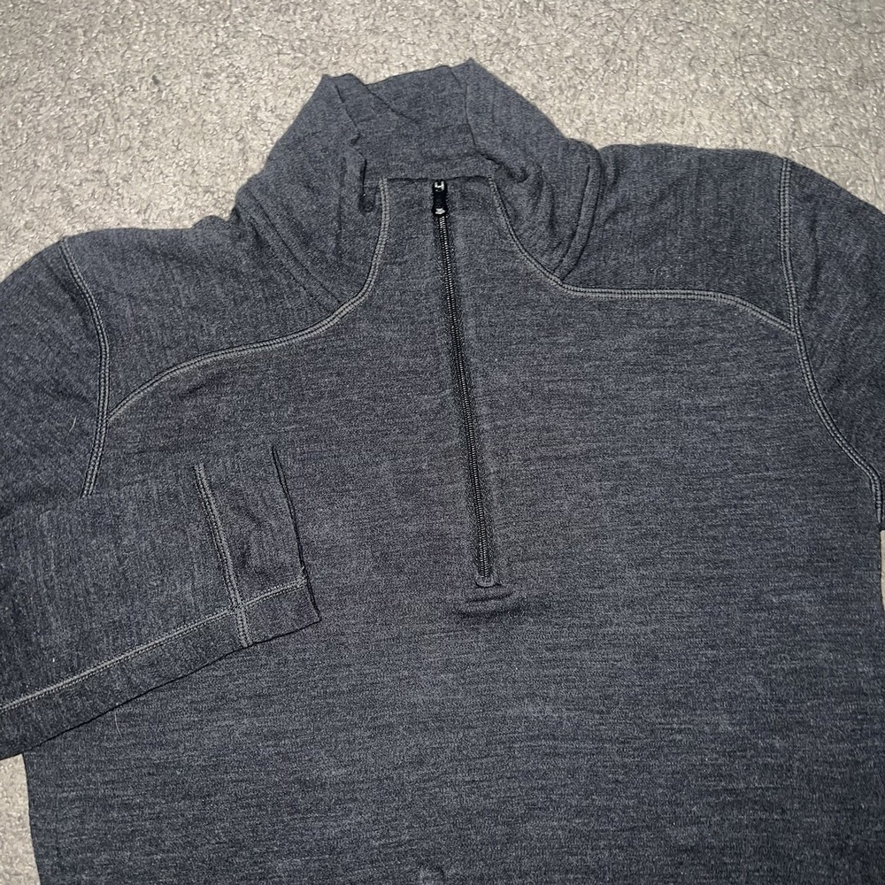 SmartWool Classic Thermal Merino 250 Base Layer 1/4 Zip Top Charcoal Heather M